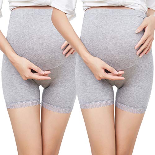 Women's Maternity Shapewear Belly Support Short Leggings, Grey&Grey M-5XL