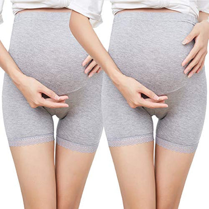 Women's Maternity Shapewear Belly Support Short Leggings, Grey&Grey M-5XL