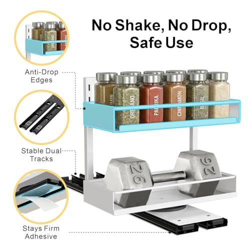 iSPECLE Vertical Spice Rack Pull Out - 1 Pack Spice Organizer for Cabinet - color: 1-Pack White