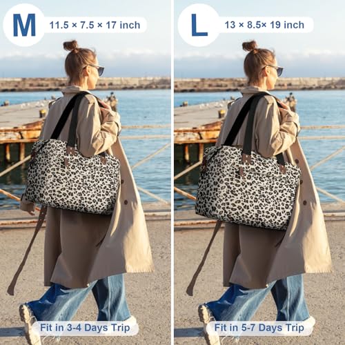 Pritent Travel Duffle Bag, Weekender Overnight Personal Item Carry On Bag - color: Leopard, size: Medium