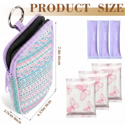 2PCS Tampon Holder Zipper Pouches Portable Period Bags - color: Bohemia