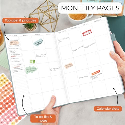 Clever Fox Appointment Book, 15-Minute Daily Planner, Undated Blue Surf - color: Blue Surf