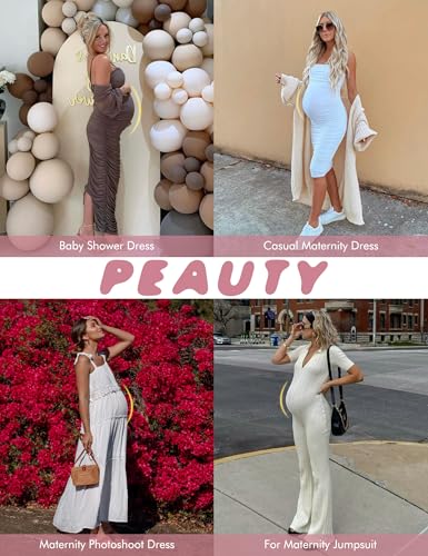 Peauty Seamless Maternity Shapewear Over Bump Pregnancy Shorts - color: Nude, size: Small