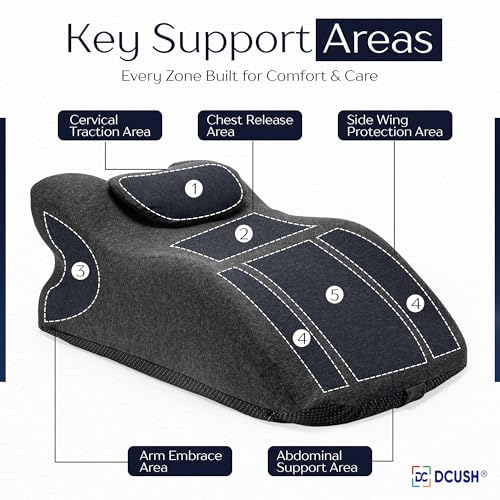 Ergonomic Contoured Couples Intimacy Memory Foam Pillow with Removable Headrest, 27° Angled Support for Neck and Waist, Massages, Reading, Relaxing & Leg Elevation, Removable Washable Cover