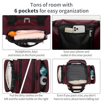 17 inch Small Duffle Bag, Burgundy - color: Burgundy, size: 17 inch