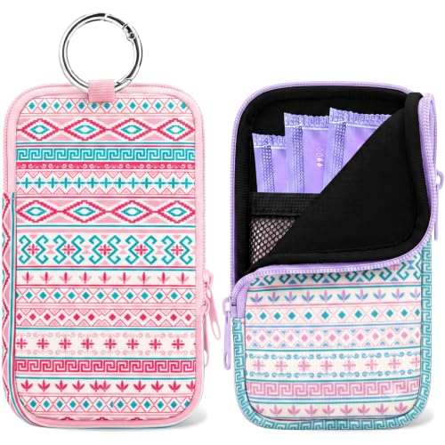 2PCS Tampon Holder Zipper Pouches Portable Period Bags - color: Bohemia