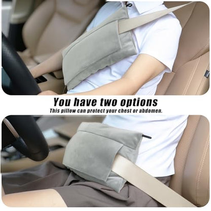 Post Surgery SeatBelt Pillow for Pregnancy Mastectomy Hysterectomy Recovery - color: Light Gray