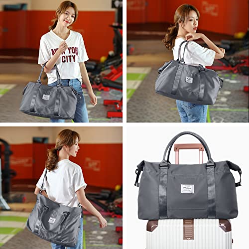 Travel Duffel Bag, Carry On Overnight Weekender Bags for Women - color: A1-Goblin Blue, size: Large
