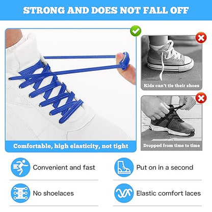 Neo-wows No Tie Shoelaces Elastic Laces for Kids Adults Athletic Sneakers - color: Pink