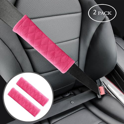 Amooca 2 Pack Seat Belt Covers Soft Shoulder Pad for Cars & Backpack - color: Watermelon Red