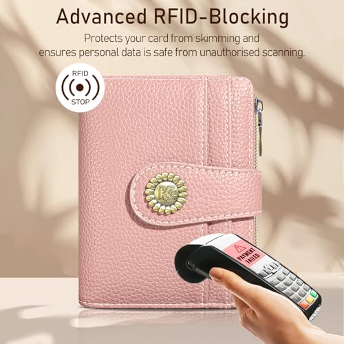 Kelvoris Small Rfid Women Wallet Bifold Zipper Coin Pocket - color: A PK