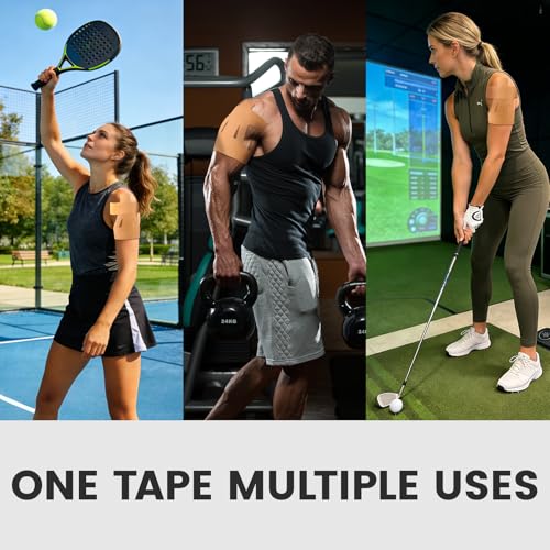 TEAWOO PreCut Kinesiology Tape for Shoulder (Beige 20 Pcs) - color: Beige