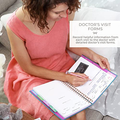 Clever Fox Pregnancy Journal, Expecting First Time Mom Planner Aquamarine - color: Aquamarine, size: 9" x 10.5" Regular Edition