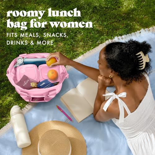 Fit & Fresh Remi Neoprene Lunch Bag for Women w/Ice Pack & Containers - color: Pink, size: One Size