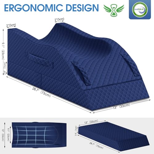 TranquilRelax Leg Elevation Pillows for After Surgery, Full-Blue - color: Full Blue, size: Single Leg