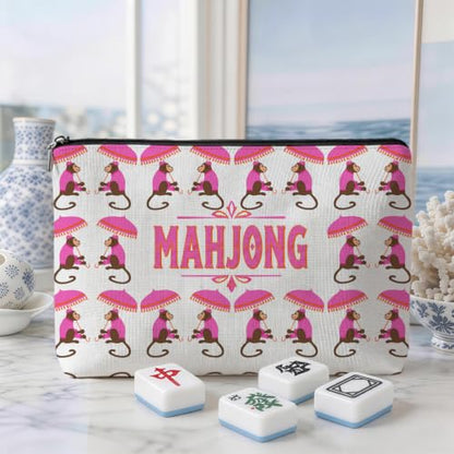 Cute Monkey Mahjong Tile Bag Makeup Bag Gift for Women (Case Only) - color: Multicolor 1809