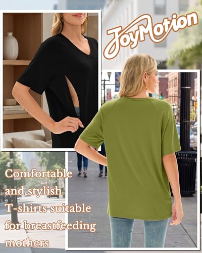 4 Pack Women's Nursing Short Sleeve Shirts - color: Navy Blue, Pink, Grass Green, Black, size: Small