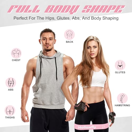Hollowfly 12 Pcs Resistance Loop Bands for Booty Legs - color: Light Pink, style: Light