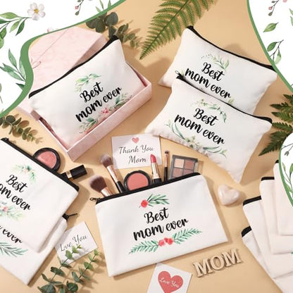 Tallew 10 Pcs Best Mom Ever Makeup Bags Gifts, Greenery - style: Greenery
