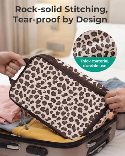 BAGSMART Compression Packing Cubes for Travel Essentials - color: Twilight Leopard, size: Set of 6