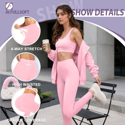 FULLSOFT Buttery Soft Leggings for Women High Waisted - color: Cherry Pink, size: Small-Medium