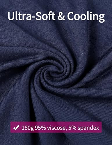 Joyaria Bamboo Viscose Cooling Maternity Pajama Shorts,Maternity Clothes - color: Navy Blue, size: Large