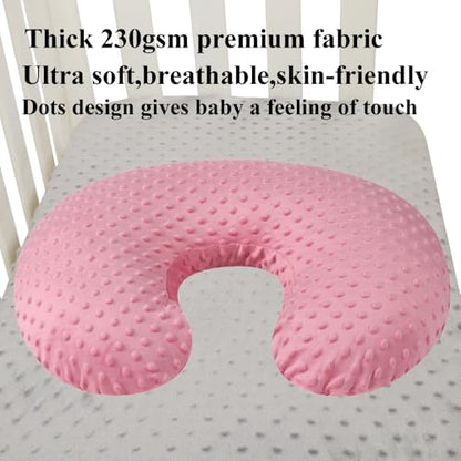 Dot Nursing Pillow Cover Set 2 Pack Compatible with Boppy Pillow - color: Pink & Love