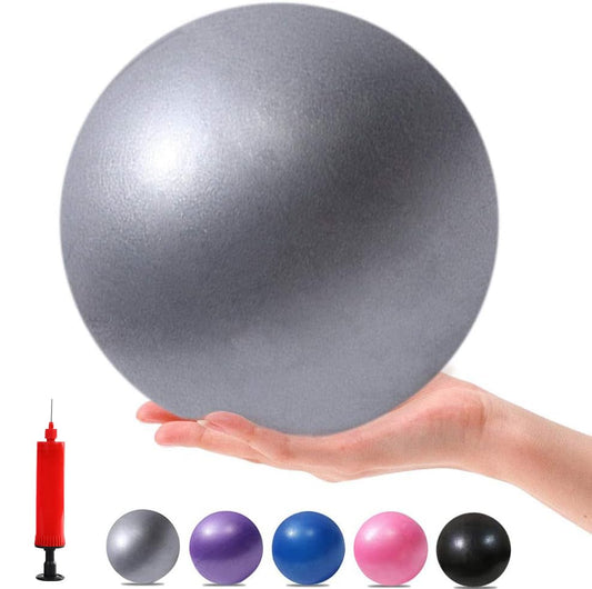 Exercise Pilates Mini Yoga Balls Barre Small for Home Stability Squishy Training Physical Therapy Improves Balance with Pump(Grey,6 Inch)