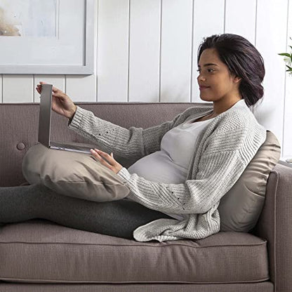 Boppy Total Body Pregnancy Pillow, Organic Cotton Cover, Maternity Support - color: Organic Biscuit