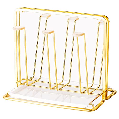 Metal Cup Drying Rack with 6 Hooks - color: Gold