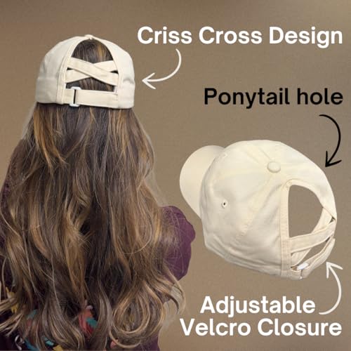 in My Mom Era Hat, Beige Baseball Cap Ponytail Cap
