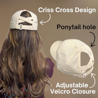 in My Mom Era Hat, Beige Baseball Cap Ponytail Cap