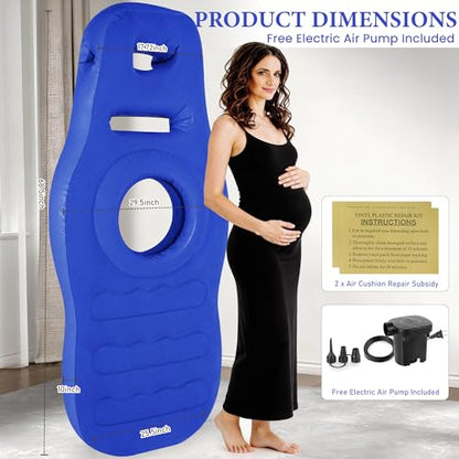 Inflatable Pregnancy Pillow with Belly & Head Hole, for Stomach Sleepers