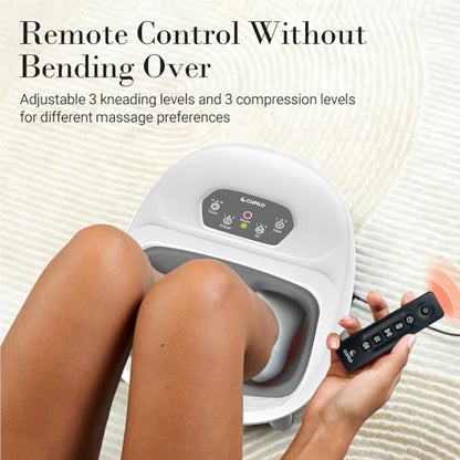 CuPiLo Foot Massager with Heat, FSA Eligible HSA Full Foot Massage, White - color: White