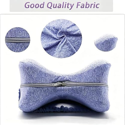 Knee Alignment Pillow, Leg Pillow for Side Sleeping, Memory Foam Hip Knee Alignment Pillow with Adjustable Strap for Relieving Leg, Back, Knee Pain (Charcoal Gray)