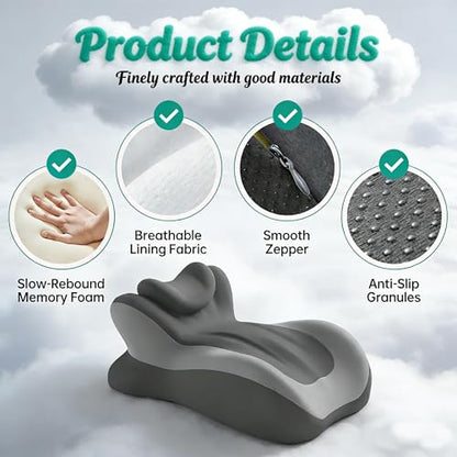 Adjustable Intimacy & Pregnancy Support Pillow - Ergonomic Foam Wedge Cushion for Back Pain, Sitting, Lying, Multi-Position with Removable Washable Cover (Light Gray) - color: Light Gray