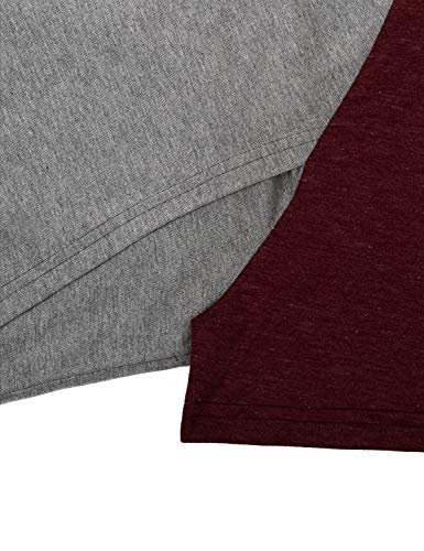 Quinee Womens Short Sleeve Maternity Nursing Tops Raglan Breastfeeding Shirts - color: Wine, size: X-Large