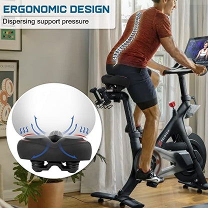 Oversized Seat Compatible with Peloton Bike, Extra Wide Seat - color: C-Black