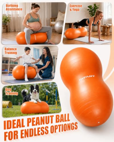 INPANY Peanut Exercise Ball for Labor, Physical Therapy & Fitness - color: Orange