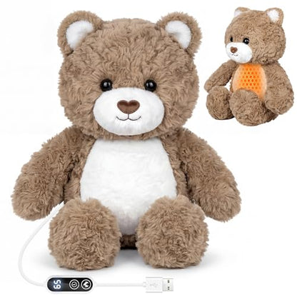 Teddy Bear Heating Pad Plush, USB Powered Belly Warmer Gift for Women - color: Brown Teddy Bear Heating Pad