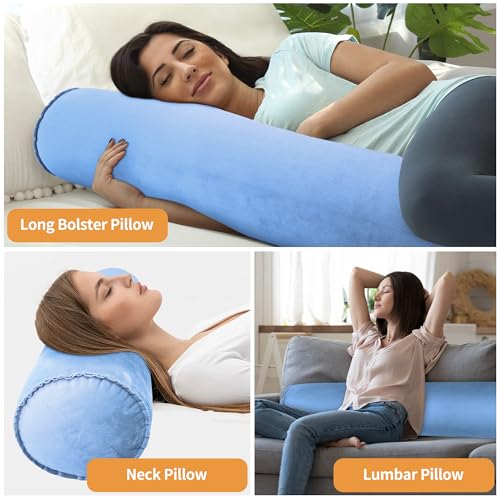 EULANT Inflatable Travel Body Pillow,Inflatable Long Body Pillow for Bed - color: Blue