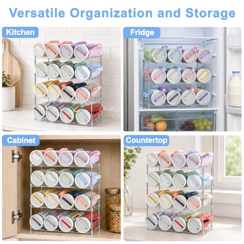 Stackable Water Bottle Organizer for Cabinet for Stanley 40 oz Tumbler - size: 2 Pack