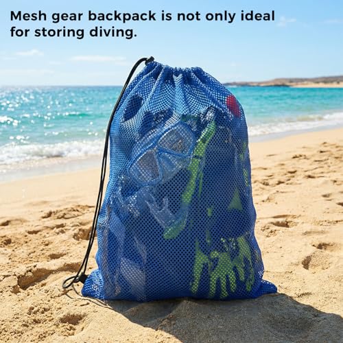 4Pcs Mesh Gear Bag for Snorkel, 19" x 27" Large Mesh Swim Bag, Dive Bag