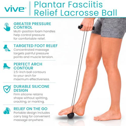 Vive Plantar Fasciitis Relief Lacrosse Ball – Massage Roller for Feet
