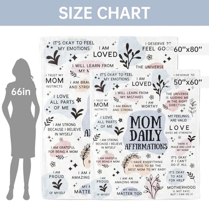 BaubleDazz New Mom Gifts Blanket, Mom Daily Affirmations(80" x 60") - color: Blue, size: 60*80IN