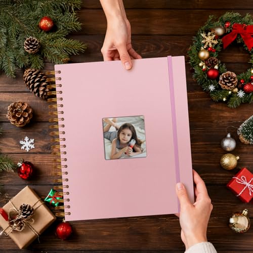Linen Memory Book 8.5x11 in, Window Cover 30 Sleeves Pink - color: Pink, size: 8.5"X11" 30Sheets
