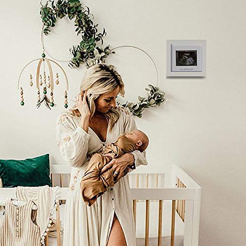 IHEIPYE Baby Sonogram Photo Frame Ultrasound Picture Frame White - color: White with Silver Text, size: Single Opening - 1 Pack