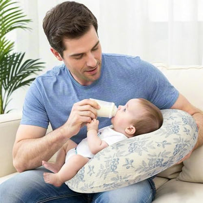 FUNUPUP Muslin Nursing Pillow Cover Replacement, Blueberries&Blue - color: Blue&blueberries