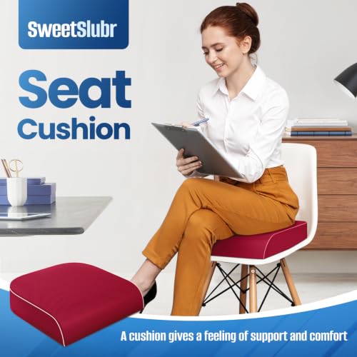 SweetSlubr Seat Cushion, Chair Pad, Memory Foam Tailbone Pain Relief - color: Red, size: X-Large