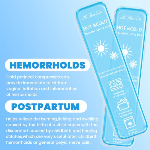 Reusable Postpartum Perineal Ice Pack - Hot & Cold Therapy Pads for Hemorrhoid Relief, Uterine Cramps, C-Section Recovery, Reduces Swelling - Hypoallergenic & Leak-Proof (Blue) - color: Blue